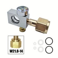 CO2 baliono adapteris su manometru, W21.8-14 jungtis, CGA320