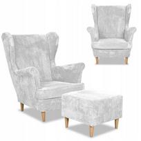 "Bonito" fotelis su atrama kojoms "Scandinavian Family Furniture" šviesus velvetas