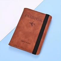Pasų dėklas su kortelių kišenėmis,  Tamsiai rudas