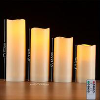 LED žvakių rinkinys su nuotolinio valdymo pultu, 4vnt