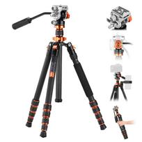 K&F Concept K&F Carbon Fiber Lightweight Camera Tripod with Hydraulic Video Tripod Head O255C4+FH-03