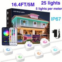 HBOWMDJIA 4.88m/10.06m išmanios RGB-IC LED juostos šventėms , 16 pėdų / 5 m