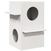Cat house white 43x43x60 cm medžio masyvo pušis