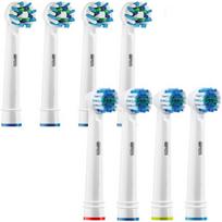 Elektrinio dantų šepetėlio antgalis "Cross x4" + "Precision x4" mainų rinkinys