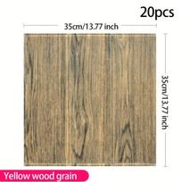 Lipnus 3D sienos lipdukas su medžio raštu, 70x70 cm, 20 vnt Geltonos medienos grūdų