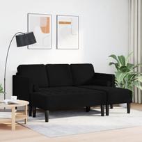 vidaXL Sofos komplektas su pagalve 2 pcs Juoda Poliesteris