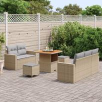vidaXL Sodo Sofų Rinkinys 8 pcs smėlio ir šviesiai pilkos spalvos