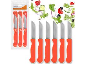 6X Vegetable Knifes Cook Knifes 6 Porų Universalių Peilių Rinkinys Oranžinė