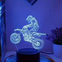 3D motociklo naktinė lempa