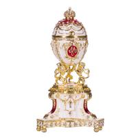 Faberge stiliaus Karališkoji Danijos kiaušinis, papuošalų dėžutė su liūtais