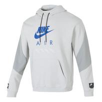 Nike Air logotipas spausdintas madingas laisvalaikio megztinis su gobtuvu mozaikinis kolegijos džemperis vyriškas džemperis pilkas HJ0274-009 M