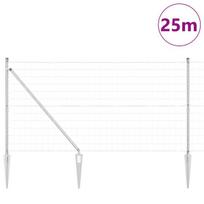 vidaXL Tvora su stulpais Sidabro 1,2 x 25 m Plienas