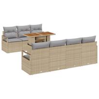 vidaXL Sodo Sofų Rinkinys su pagalve su pagalve 8 pcs Bežinė ir pilka