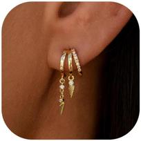High-End Gold-Plated Brass Tassel Chain Ear Hoops for Women