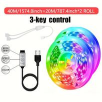 LED RGB juosta su valdikliu, 131 pėdų / 40 metrų