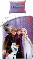 Halantex disney frozen vaikiška patalynė frozen anne elsa and friends - patalynės komplektas 140 x 200 cm + pagalvės užvalkalas 70 x 90 cm - 100% medvilnė