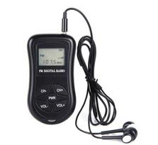 Radijas ir žadintuvai, kišeninis radijas – nešiojamas skaitmeninis FM radijas su LCD ekranu, ausinėmis ir dirželiu