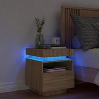 Naktinė spintelė su led lemputėmis, ąžuolo, 40x39x48,5cm