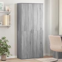 vidaXL Komoda, pilkos ąžuolo spalvos, 80x35x180cm, apdirbta mediena