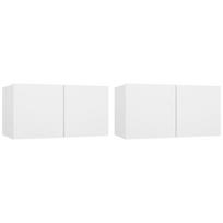 Pakabinamos Televizoriaus spintelė，TV spintelė，TV staliukass, 2vnt., baltos, 60x30x30cm CFE847218