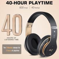 Belaidės ausinės su „Bluetooth“ ausinėmis su 40 valandų žaidimo laiko
