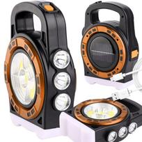 Nešiojamas įkraunamas saulės žibintuvėlis su LED šviesos baterija su reflektoriumi