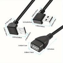 USB 2.0 A vyr. 90 laipsnių kryptis į mot. adapteris kabelis , Kampas į dešinę