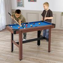 Biliardo žaidimo stalas, 1,2 m medinis, 122x61x76 cm, rudas/mėlyna/žalia