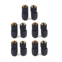 5 poros aukštos kokybės MT60 jungčių, 3,5 mm ESC kištukas, vyriškas-vyriškas, modelio RC Lipo akumuliatoriaus jungtys, juodos spalvos metalas Nikel