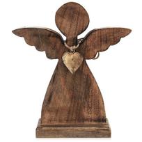 Kalėdinė dekoracija Angelas, Figurėlė medinė šventinė angelas MANGO 27x30 cm