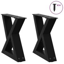 Kavos staliuko kojelės 2 vnt juoda 40x(30-31,3) cm plienas