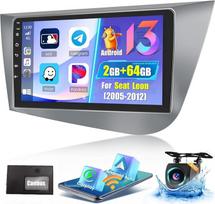 2+64G Android 13 automobilinis radijas Seat Leon 2005 2006 2007 2008 2009 2010 2011 2012 su belaidžiu Carplay Android Car, 9 colių ekranas, automobilinis radijas Bluetooth/WiFi/GPS/ galinio vaizdo kamera/FM/RDS/SWC