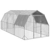 vidaXL vištienos bėgimas su stogu 2,5x6x2,25 m cinkuoto plieno