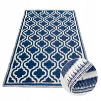 Lauko/vidaus kilimas, tinkantis terasoms ir balkonams 90x150 cm, mėlynas/baltas