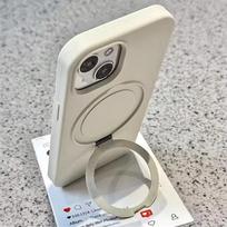 Luxury Liquid Silicone Stand Ring Holder Magsafe Case For iPhone 17 Air 16 15 14 13 12 11 Pro Max Plus Magnetic Matte Soft Cover iPhone 17 Air balta