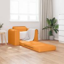 Grindų Sofa-lova 2-in-1 Tamsiai Geltona 98x71x83 cm Audinys