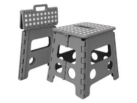 Sulankstoma Taburetė Neslystanti Platforma Kėdė 150Kg 32Cm Pilka