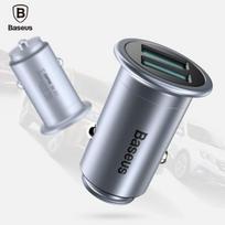 Auto lādētāji Baseus Universal MINI T Dual U Smart Car Charger 2.4A CCMNT-16 Chrome 6953156252837 CCMNT-16 (6953156252837)