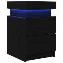 Naktinis staliukas su LED apšvietimu Juoda 35x39x55 cm
