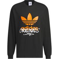 Adidas Originals Trefoil marškinėliai ilgomis rankovėmis vyriški viršutiniai drabužiai Juodi JM7270 M