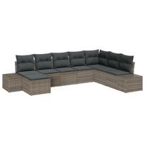 vidaXL Sodo Sofų Rinkinys su pagalve 8 pcs poliratanas
