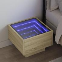 vidaXL Naktinis staliukas su Infinity LED, ąžuolo, 40x40x30cm