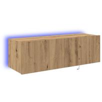 TV sieninė spinta su LED apšvietimu, Artesano ąžuolas, 100x35x31 cm