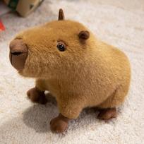 Cute cute lotus leaf capybara doll plush toy kapibara doll children's company soothing doll 26cm（0.18kg）