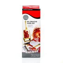Aliejinių dažų kūrybos rinkinys su molbertu Daler-Rowney Simply 12x12 ml