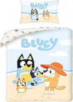Bluey šeimos lovos komplektas, 100% medvilnė, antklodės užvalkalas 140x200 cm + pagalvės užvalkalas, su Bluey, Bingo, Bandit ir Chilli