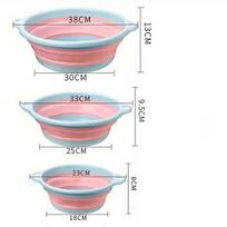 3 vnt. Sulankstomas Plastikinis Praustuvas Kelionėms ir Vaisiams ,  Rožinė