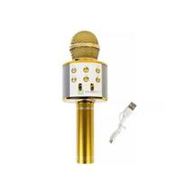 Bluetooth karaoke mikrofonas su LED apšvietimu Manta, auksinis