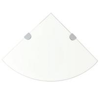 vidaXL Kampinės lentynos, 2vnt., skaidrios, 25x25cm, stiklas