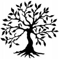 Ažūrinė sienų dekoracija Tree of Life HDF Premium 30x30 cm juoda